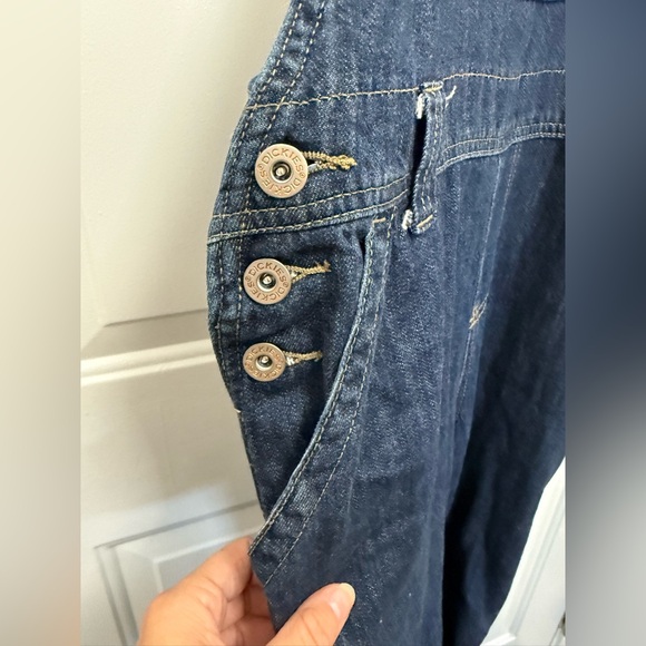 Women’s Dickies Denim Dark Wash Bib Overalls Size Small Workwear Outdoor Casual - Picture 6 of 8